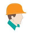 builder in protective helmet male flat vector image vector image