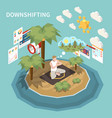 downshifting isometric concept vector image