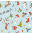 seamless christmas hand drawn pattern with symbols vector image