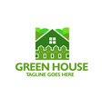 creative green house and fence logo vector image vector image