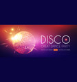 disco party flyer template with mirror ball vector image vector image