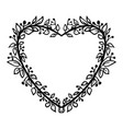 doodle elegant heart frame border monogram vector image