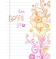 hand-drawn sketch floral composition vector image vector image