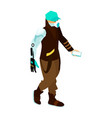 man in exoskeleton composition vector image