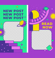 new post read now banners for social media vector image
