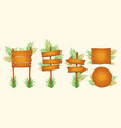 set of cartoon wooden signs of various vector image