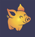 silhouette little golden pig vector image vector image