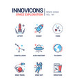 space exploration - line design style icons set vector image