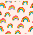 trendy colorful aesthetic rainbows seamless vector image vector image