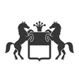 vintage heraldic emblem with horses vector image vector image