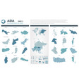 maps set high detailed 44 of asian countries vector image