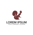squirrel and nut logo design concept template vector image