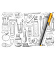 tooth hygiene and health doodle set vector image vector image
