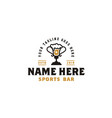 trophy cup beer vintage retro sport bar cafe logo vector image