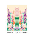 abstract retro screen print botanical garden vector image vector image