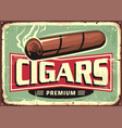 cigars store retro sign design template vector image vector image
