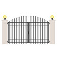 concrete and steel gate isolated on white vector image vector image