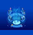 isometric dna helix dna analysing concept vector image