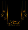 black and golden diwali festival card design vector image vector image