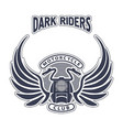 dark riders motorcycle club design for emblem vector image