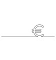euro sign continuous one line drawing european vector image vector image