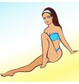 girl in bikini sitting vector image