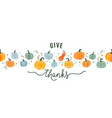 thanksgiving pumpkin border background vector image vector image