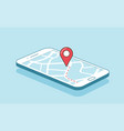 gps navigation or route with check-in symbol vector image