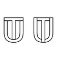 logo sign ut tu icon two interlaced letters u vector image vector image