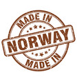 made in norway brown grunge round stamp vector image vector image