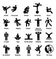 man people stick icons set simple style vector image