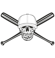 skull and crossed bat vector image vector image
