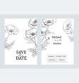 floral invitation card wedding botanical template vector image