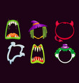 halloween avatar frames and borders face masks vector image vector image