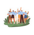 happy volunteers team portrait group of people vector image
