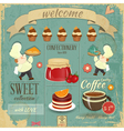 sweet cafe menu retro design vector image vector image