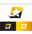 swoosh star logo icon vector image