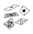 vintage concept falling poker cards vector image