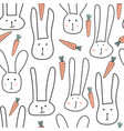 cute bunny seamless pattern background vector image
