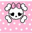 cute skull with bow vector image