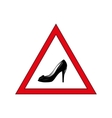 shoes in the warning sign vector image vector image