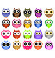 cute owl collection vector image vector image