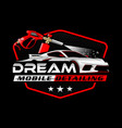 mobile detailing and pressure washing logo design vector image