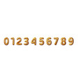 set of gold isolated numbers gold metallic number vector image