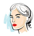 young woman face portrait model for design vector image