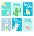 alpaca christmas greeting cards templates vector image