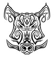 boar head black and white isolated tattoo vector image