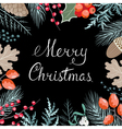 christmas floral card vector image vector image