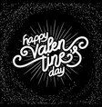 valentines day hand made lettering with burst rays vector image vector image