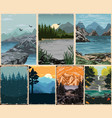 beautiful nature landscapes colorful posters vector image vector image